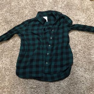 Green and black plaid flannel